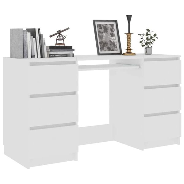vidaXL Writing Desk White 140x50x77 cm Engineered Wood