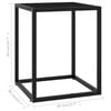 vidaXL Coffee Table Black with Black Glass 40x40x50 cm
