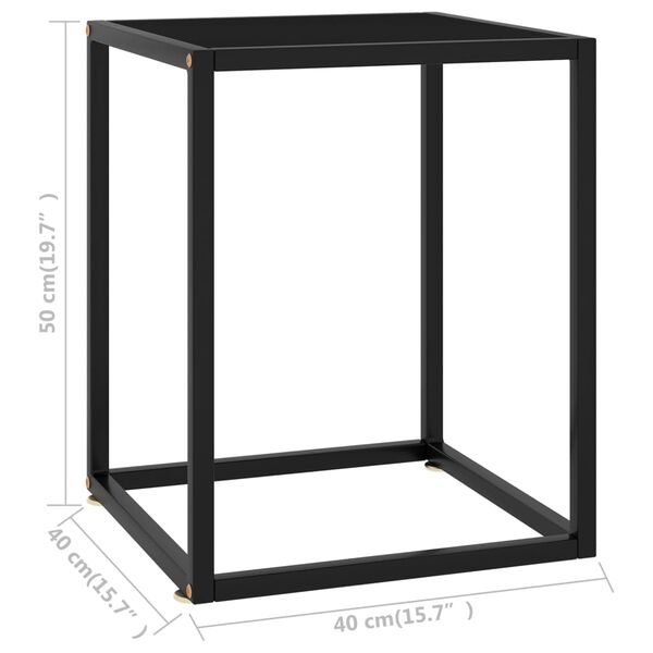 vidaXL Coffee Table Black with Black Glass 40x40x50 cm