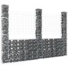 vidaXL U-shape Gabion Basket with 3 Posts Iron 260x20x200 cm