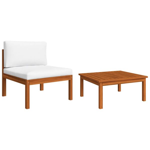 vidaXL 2 Piece Garden Lounge Set with Cushions Solid Acacia Wood
