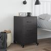 vidaXL Bedside Cabinet Black 36x39x59 cm Steel