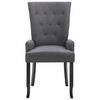 vidaXL Dining Chairs with Armrests 6 pcs Dark Grey Fabric
