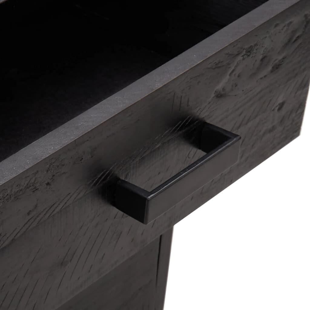 vidaXL Bedside Cabinet Black 36x30x45 cm Solid Pinewood