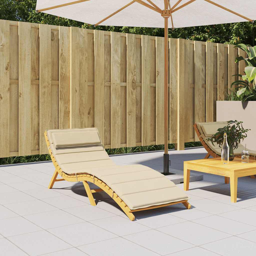 vidaXL Sun Lounger Cushion Beige 180x60x4 cm Oxford Fabric