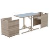 vidaXL 3 Piece Bistro Set with Cushions Poly Rattan Beige