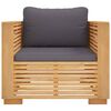 vidaXL Garden Sofa Chair with Dark Grey Cushions Solid Wood Teak