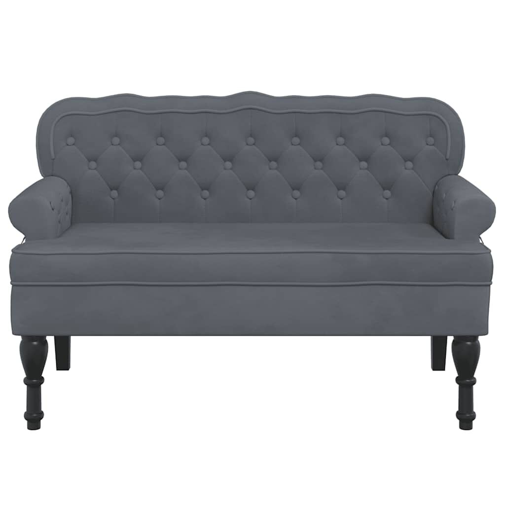 vidaXL Bench with Backrest Dark Grey 119.5x64.5x75 cm Velvet