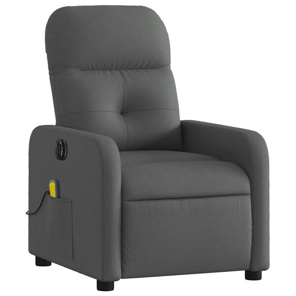 vidaXL Electric Massage Recliner Chair Dark Grey Fabric