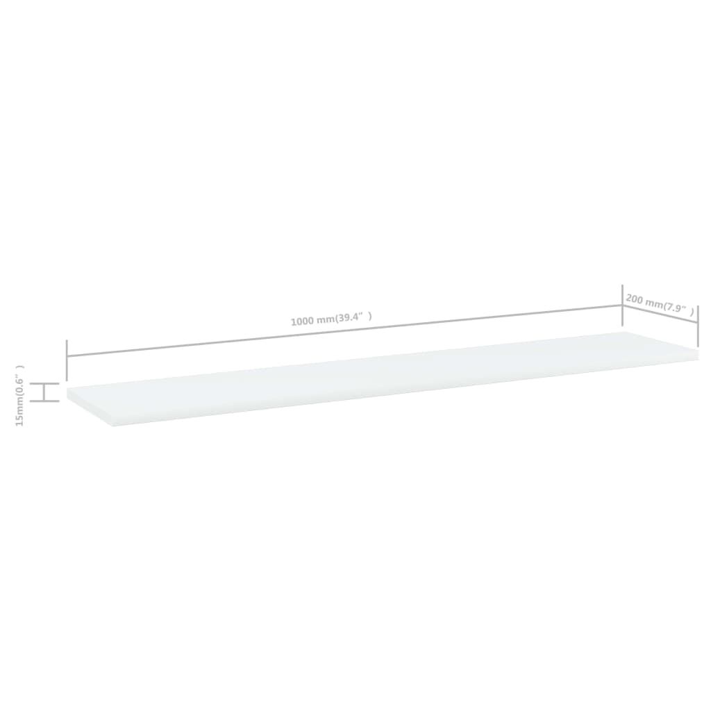 vidaXL Bookshelf Boards 8 pcs White 100x20x1.5 cm Engineered Wood
