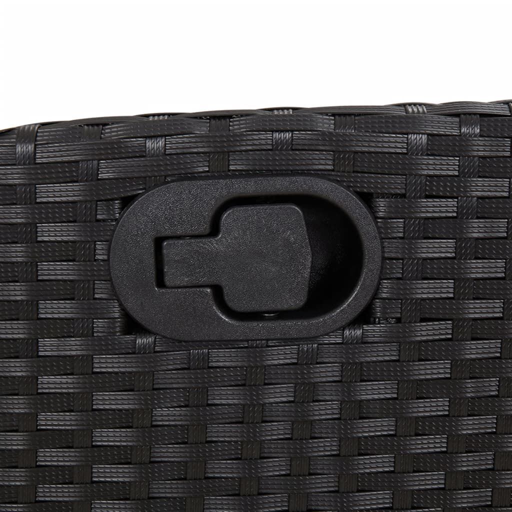 vidaXL Reclining Garden Chair with Cushions Black Poly Rattan