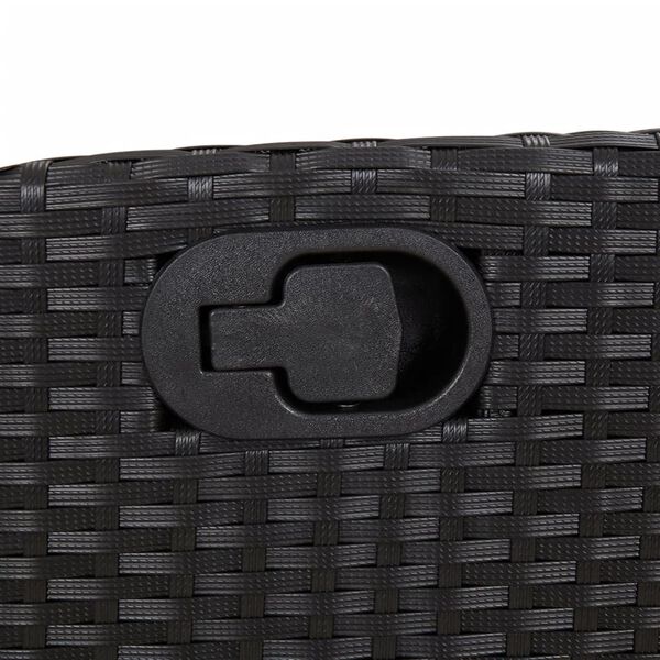 vidaXL Reclining Garden Chair with Cushions Black Poly Rattan