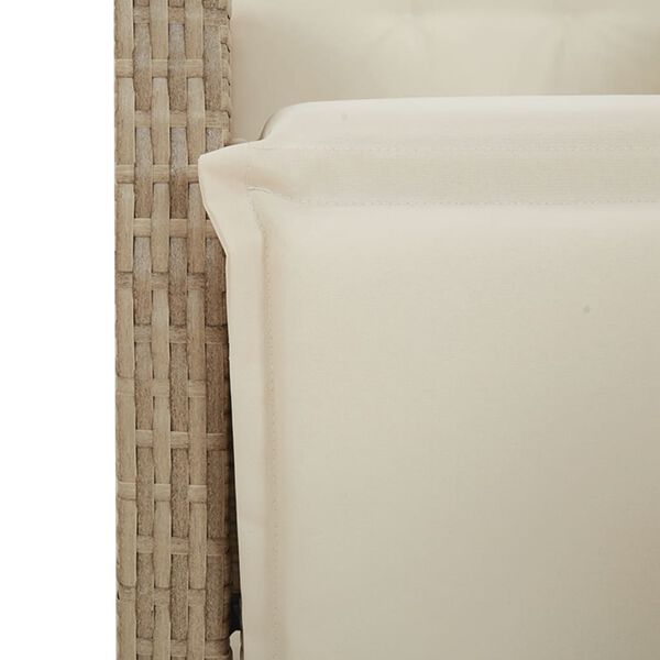 vidaXL 3 Piece Bistro Set with Cushions Beige Poly Rattan