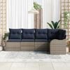 vidaXL Garden Sofa Set Grey Poly Rattan