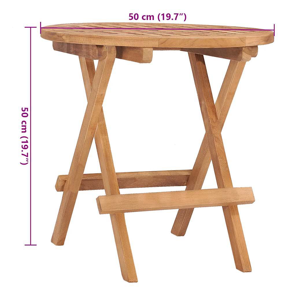 vidaXL 3 Piece Folding Outdoor Dining Set with Cushion Solid Wood Teak