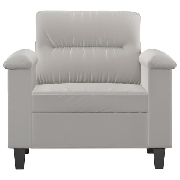 vidaXL Sofa Chair Light Grey 60 cm Microfibre Fabric