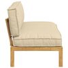 vidaXL Sofa Set with Cushion Beige 120 x 92 x 69 cm Solid Acacia Wood