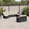vidaXL 9 Piece Garden Sofa Set with Cushions Black Poly Rattan