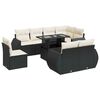 vidaXL 9 Piece Garden Sofa Set with Cushions Black Poly Rattan