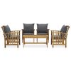 vidaXL 5 Piece Garden Lounge Set with Cushions Solid Acacia Wood (310255+2x310258)