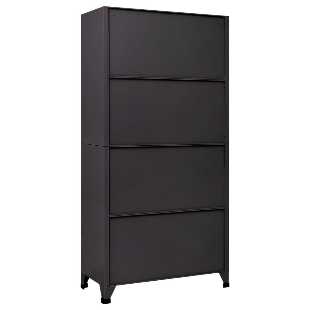 vidaXL Locker Cabinet Anthracite and Red 90x45x180 cm Steel
