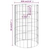 vidaXL Circular Gabion Raised Beds 3 pcs Galvanised Steel &Oslash;30x50 cm