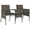 vidaXL 2-Seater Garden Sofa with Tea Table & Stools Poly Rattan Grey
