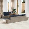 vidaXL Garden Dining Set with Cushion 8 pcs Grey and Navy