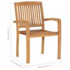 vidaXL Stacking Garden Chairs with Cushions 4 pcs Solid Teak Wood