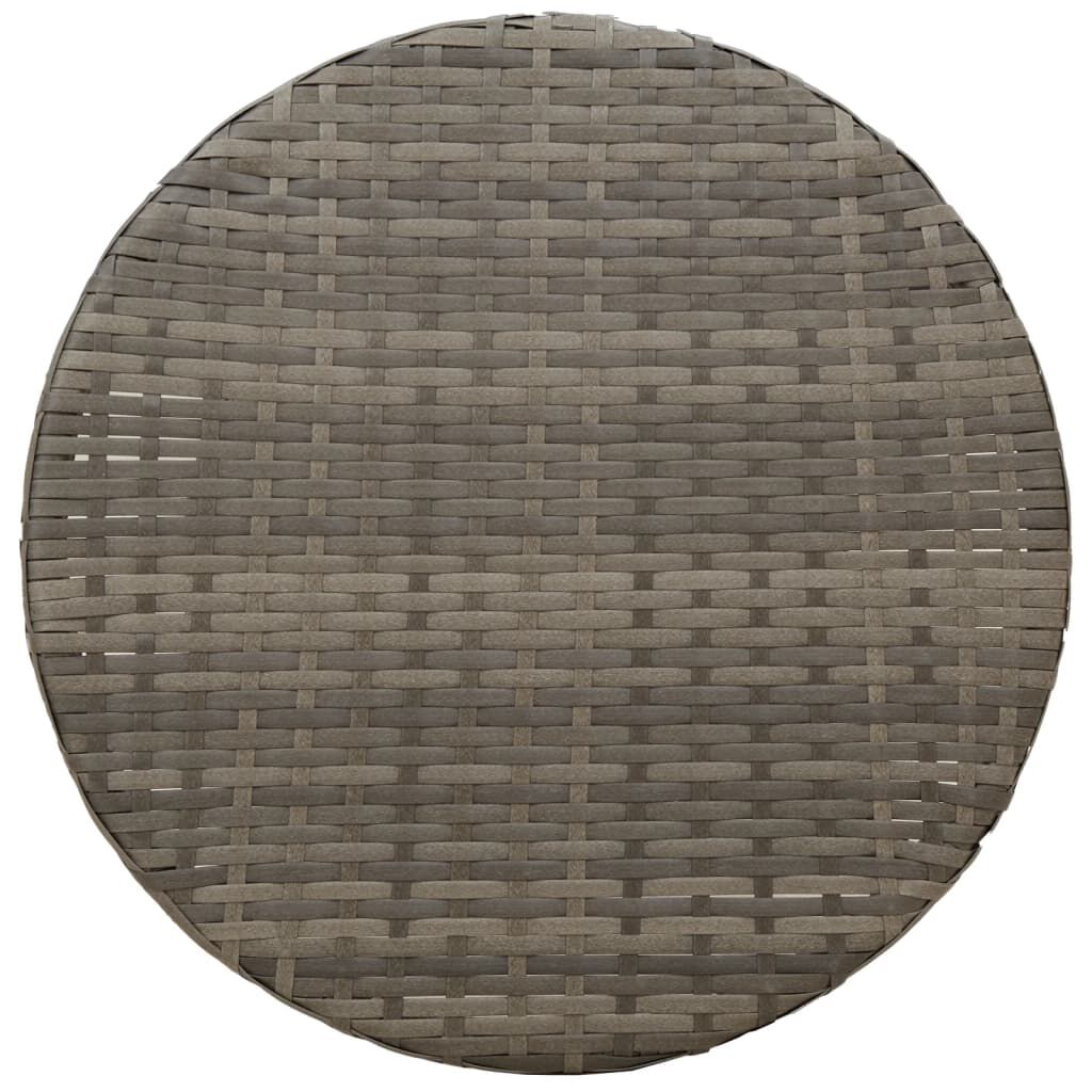 vidaXL 3 Piece Bistro Set with Cushions Grey Poly Rattan