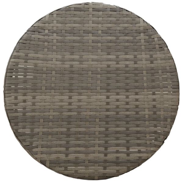vidaXL 3 Piece Bistro Set with Cushions Grey Poly Rattan