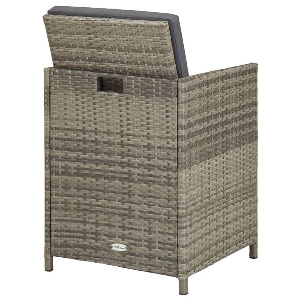 vidaXL Garden Chairs 2 pcs with Cushions Poly Rattan Grey