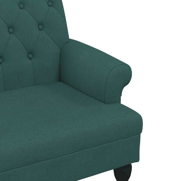 vidaXL Bench with Backrest Dark Green 120x62x75.5 cm Fabric