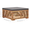 vidaXL Garden Table and Footrest Set&Dark Grey Cushion Solid Teak Wood