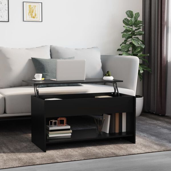 vidaXL Coffee Table Black 102x50x52.5 cm Engineered Wood