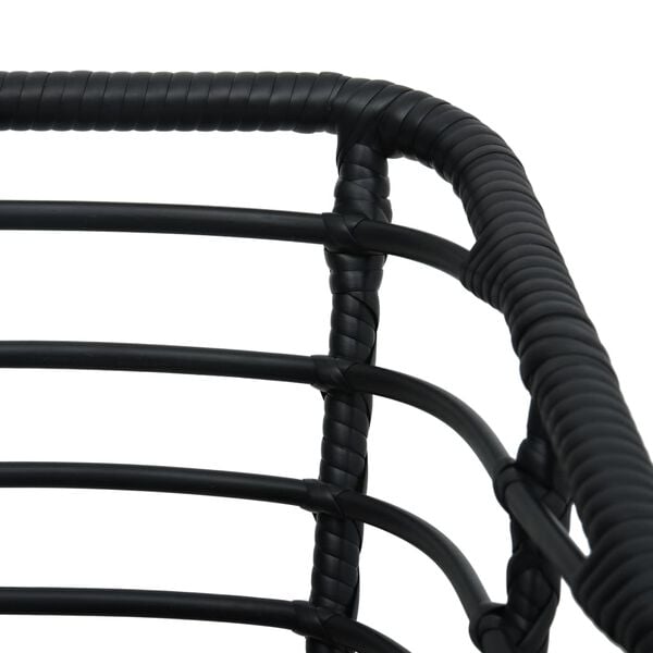 vidaXL Garden Chairs with Cushions 2 pcs Poly Rattan Black