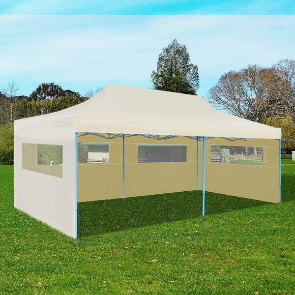vidaXL Cream Foldable Pop-up Party Tent 3 x 6 m