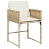 vidaXL 5 Piece Garden Dining Set with Cushions Beige Poly Rattan