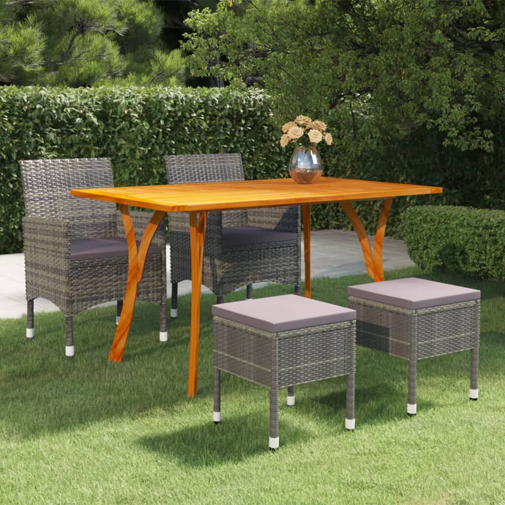 vidaXL 5 Piece Garden Dining Set Grey