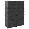 vidaXL Shoe Rack Black 94x37x125 cm PP
