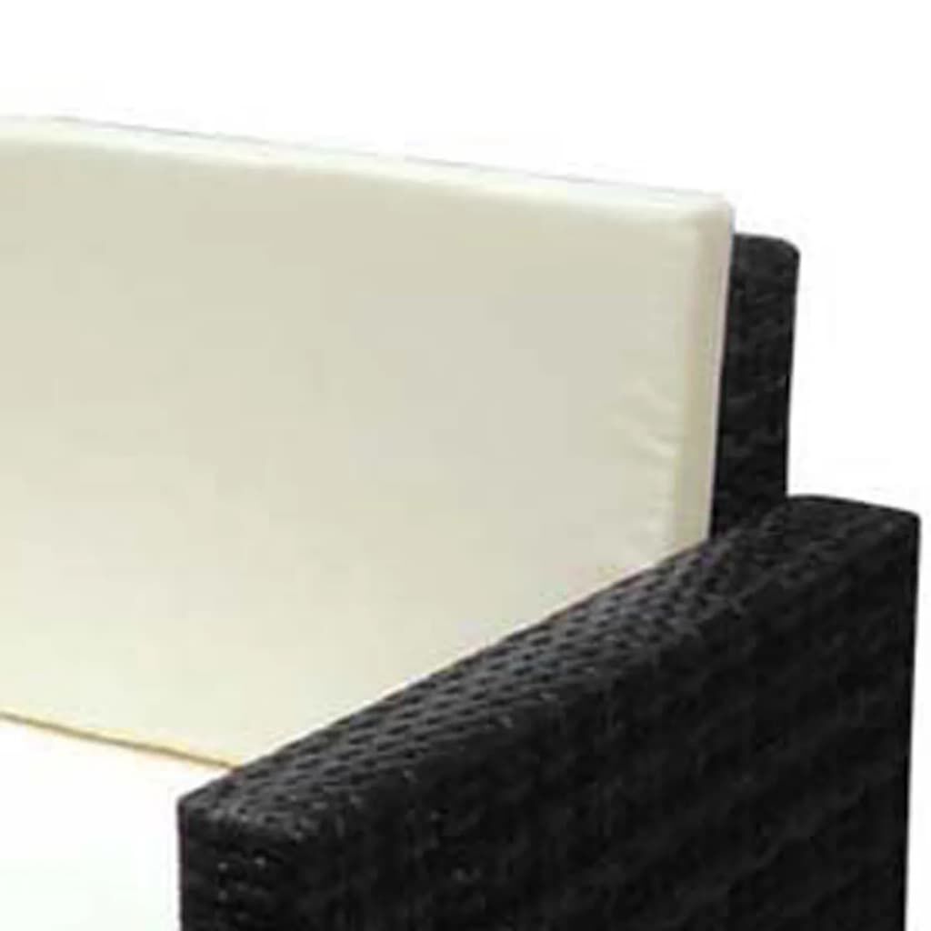 vidaXL 2 Piece Garden Lounge Set with Cushions Poly Rattan Black