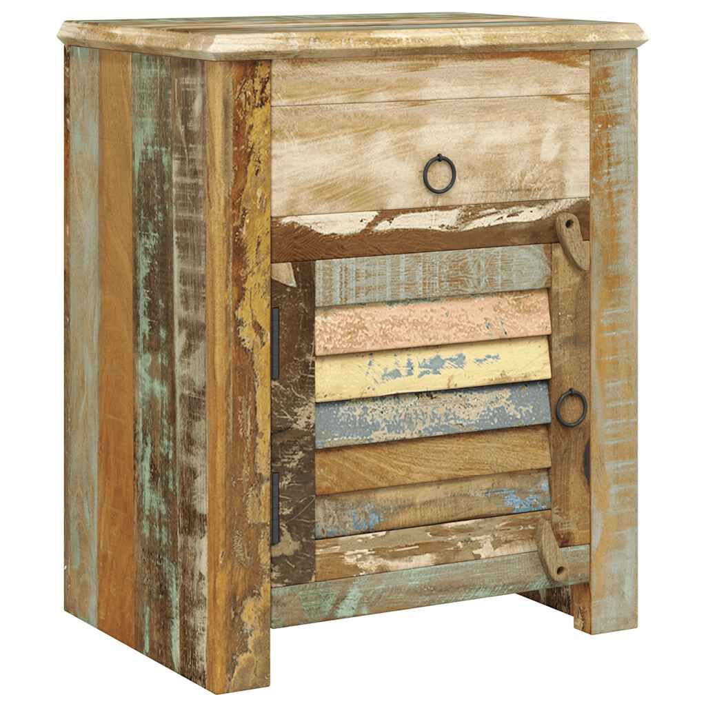vidaXL End Table with 1 Drawer 1 Door Reclaimed Wood