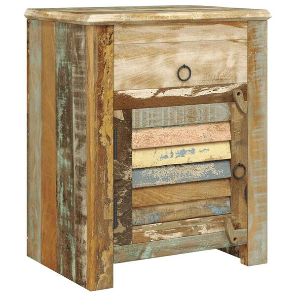 vidaXL End Table with 1 Drawer 1 Door Reclaimed Wood