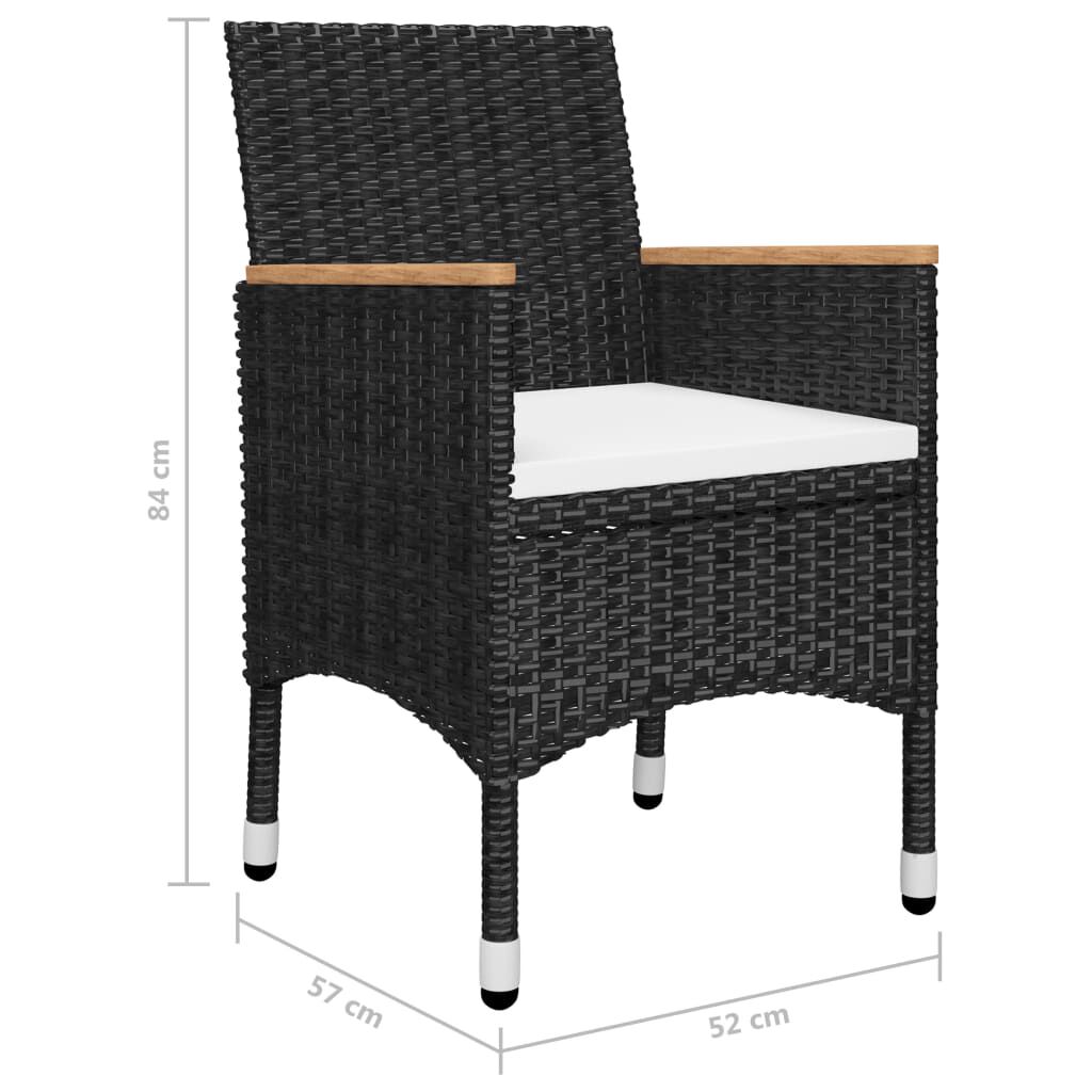 vidaXL 11 Piece Garden Dining Set Black