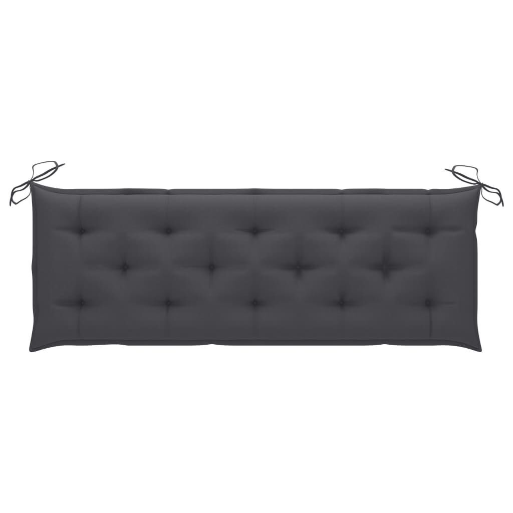 vidaXL 3-Seater Garden Bench with Cushion 150 cm Solid Eucalyptus Wood