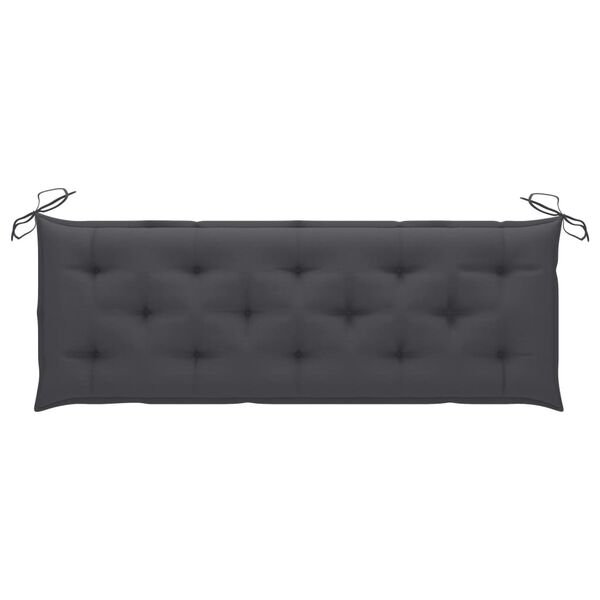vidaXL 3-Seater Garden Bench with Cushion 150 cm Solid Eucalyptus Wood