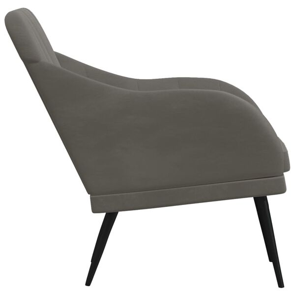 vidaXL Armchair Dark Grey 63x76x80 cm Velvet