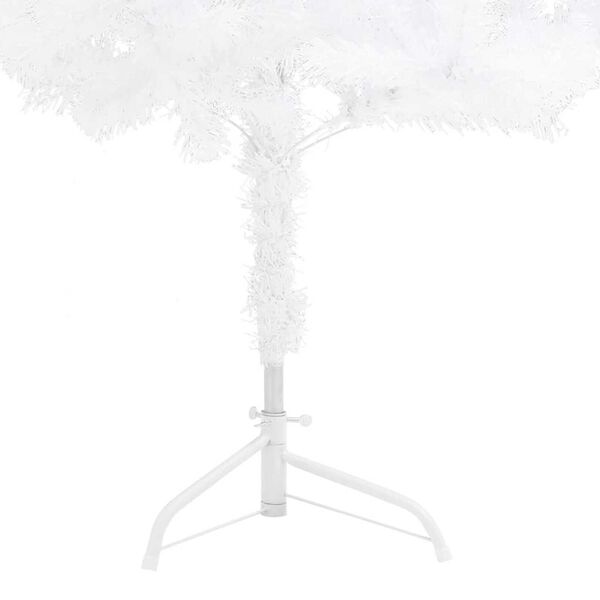 vidaXL Corner Artificial Christmas Tree LEDs&Ball Set White 180 cm PVC