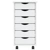 vidaXL Rolling Cabinet with Drawers MOSS White Solid Wood Pine