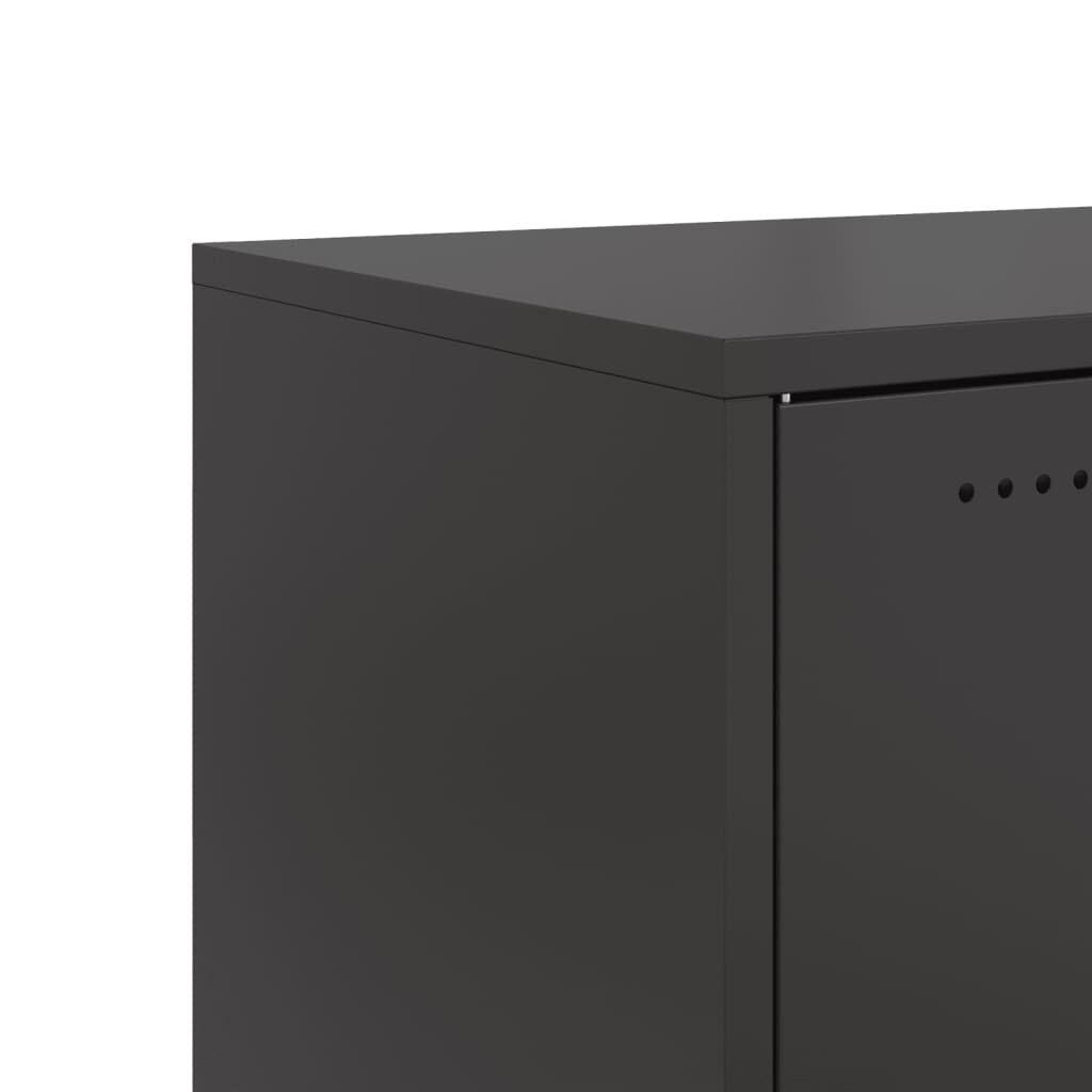 vidaXL Bedside Cabinet Black 36x39x78 cm Steel